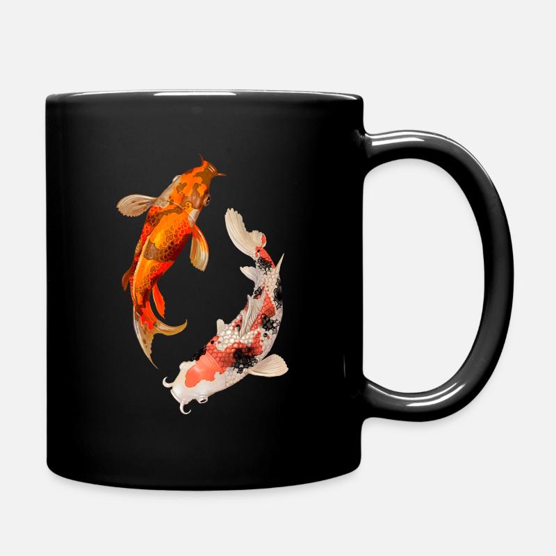Karpfen Koi Japan Zeichnung - Tasse einfarbig - Schwarz