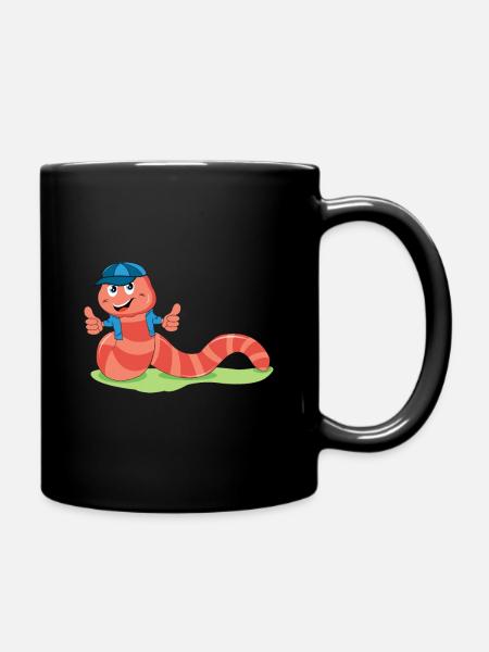 Ver rose - Ver de terre cool avec capuchon - Mug uni - noir
