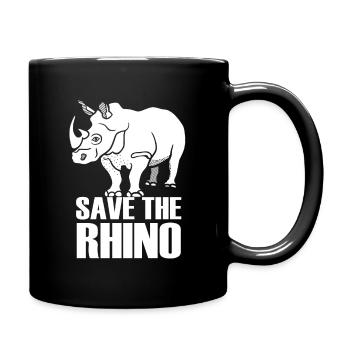 Save the Rhino Gift Rhino Animal Welfare - Full Colour Mug - black - Right