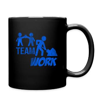 Bauarbeiter Baustelle Teamarbeit - Tasse einfarbig - Schwarz - Rechts