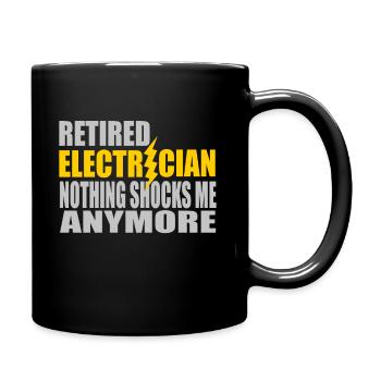 Elektriker Rente - Tasse einfarbig - Schwarz - Rechts