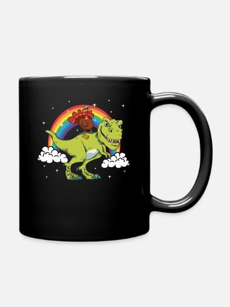 Dinth dindon De Thanksgiving sur T-Rex Dinausaurier - Mug uni - noir