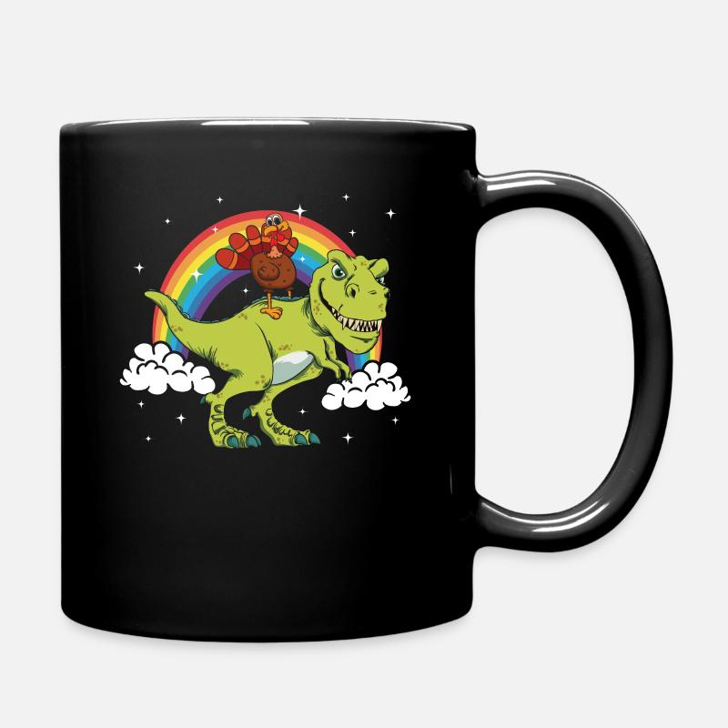 Dinth dindon De Thanksgiving sur T-Rex Dinausaurier - Mug uni - noir