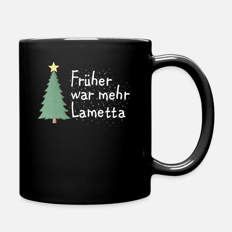 Lametta Weihnachten Baum Ironie Anti Xmas Spruch - Tasse einfarbig - Schwarz