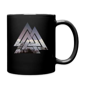 Abstrakte Berge - Tasse einfarbig - Schwarz - Rechts