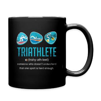 Triathlete athlete - Full Colour Mug - black - Right