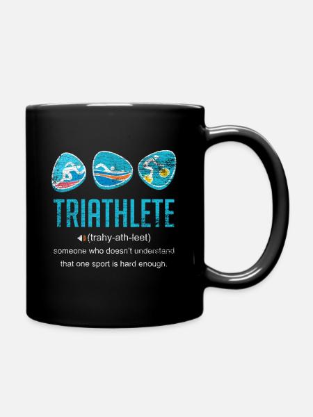 Triathlete athlete - Full Colour Mug - black