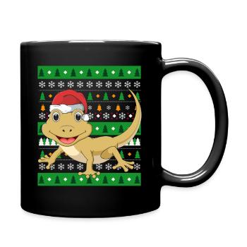 Gecko Ugly Christmas - Full Colour Mug - black - Right