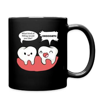 Zahnarzt - Zahnarzt T-Shirt - Schokolade - Tasse einfarbig - Schwarz - Rechts