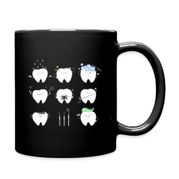 Dentiste - T-shirt de dentiste - Dentiste - Dents - Mug uni - noir - Droite