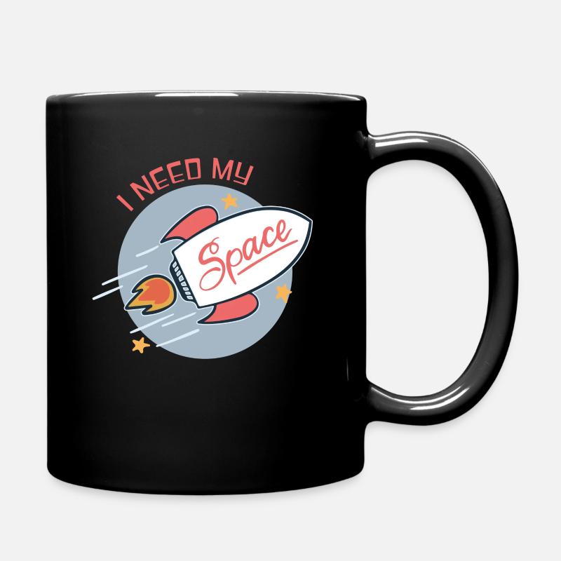 Weltraum Rakete - Tasse einfarbig - Schwarz