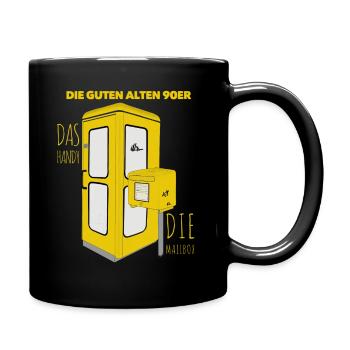 Die guten alten 90er - Tasse einfarbig - Schwarz - Rechts