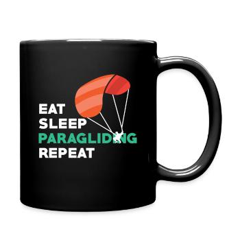 Paragliding - Tasse einfarbig - Schwarz - Rechts