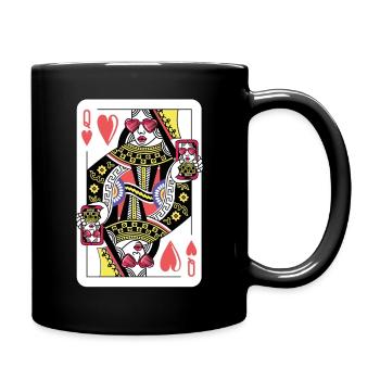 Königin Kartenspiel Herz Cool Karte Queen Geschenk - Tasse einfarbig - Schwarz - Rechts