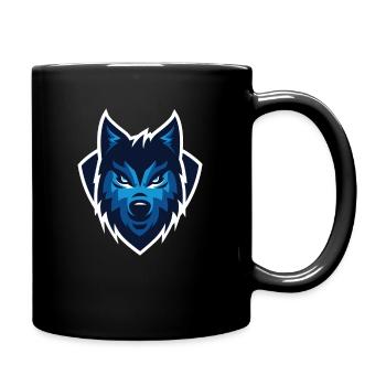 Wolf Wolves Drawing Gift Animal Sport Logo - Full Colour Mug - black - Right
