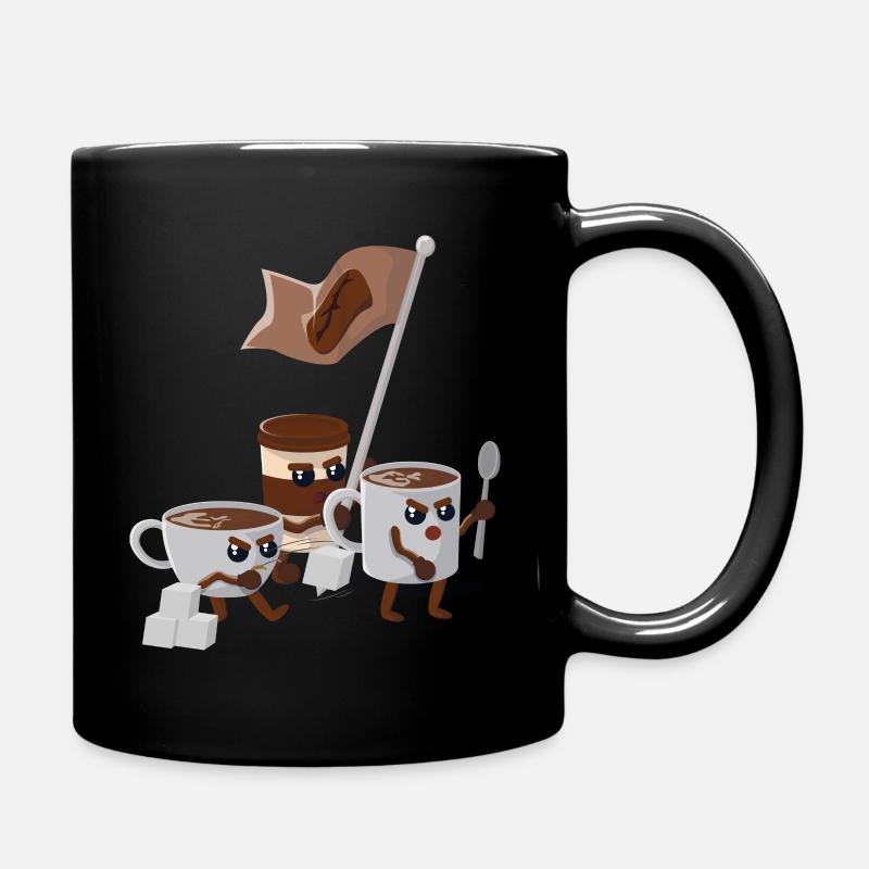 Kaffee Revolution - Tasse einfarbig - Schwarz