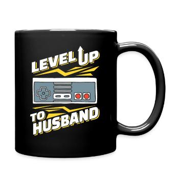 Level Up To Husband Verlobung Zukünftiger Geschenk - Tasse einfarbig - Schwarz - Rechts