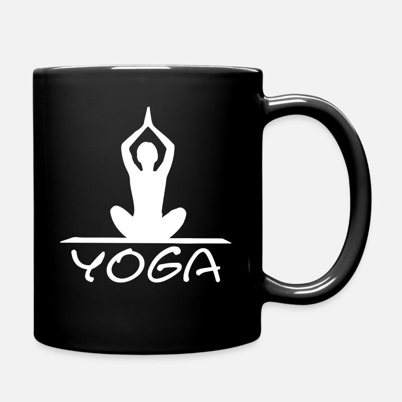 Yoga sun salutation - Full Colour Mug - black