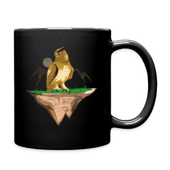 Eule Wald Vogel Nachtaktiv Geschenk - Tasse einfarbig - Schwarz - Rechts