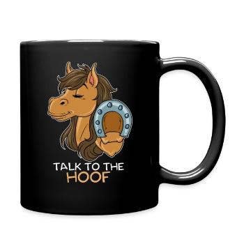 Speak Hoof Horse Mare Pony Stallion Gift Idea - Full Colour Mug - black - Right