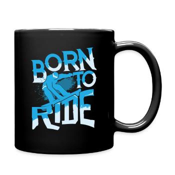 Snowboarding Skiing Mountain Snow Skating - Full Colour Mug - black - Right