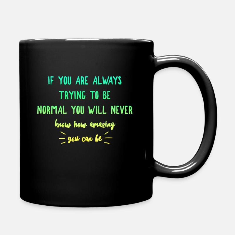 quote trying normal - Full Colour Mug - black