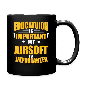 AIRSOFT IS IMPORTANTER - Tasse einfarbig - Schwarz - Rechts