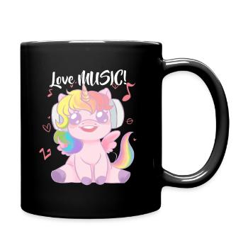 Cadeau d'unification pour les fans de licorne - Musique - Mug uni - noir - Droite