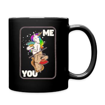 Couple vous et moi cadeau drôle d'amant de licorne magique - Mug uni - noir - Droite