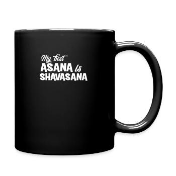 Mon meilleur Asana est Shavasana, présent, anniversaire - Mug uni - noir - Droite
