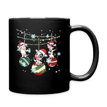 Kuh Kühe Landwirt Bauer Weihnachten Geschenk - Tasse einfarbig - Schwarz - Rechts