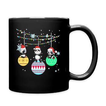 Panda Pandabär Tier Weihnachten Geschenk - Tasse einfarbig - Schwarz - Rechts