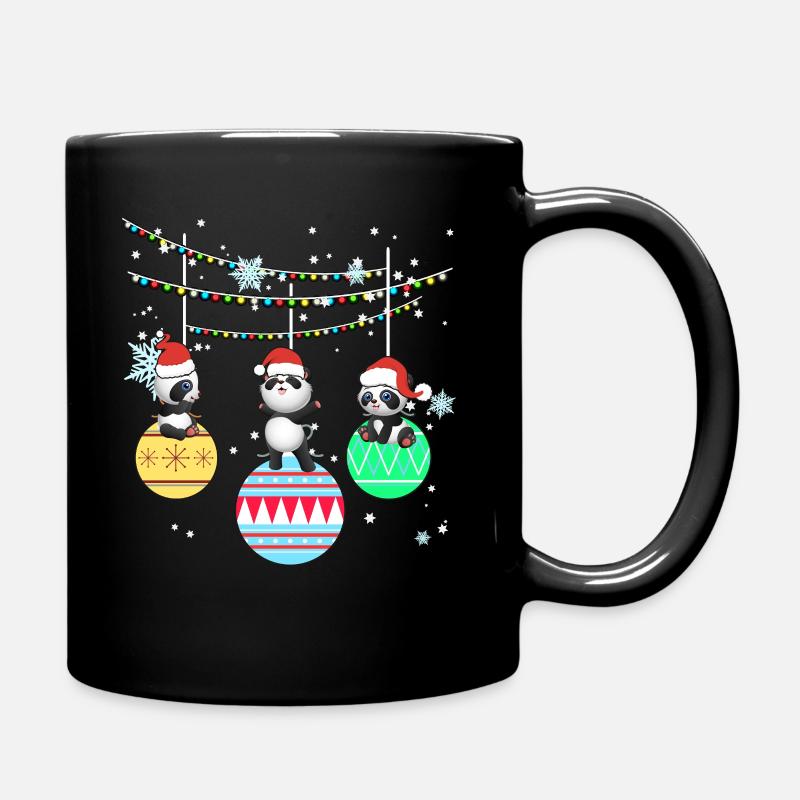 Panda Pandabär Tier Weihnachten Geschenk - Tasse einfarbig - Schwarz