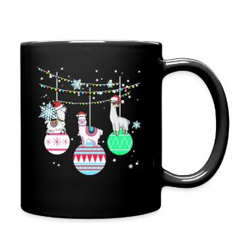 Lama Alpaka Vikunja Weihnachten Geschenk - Tasse einfarbig - Schwarz - Rechts