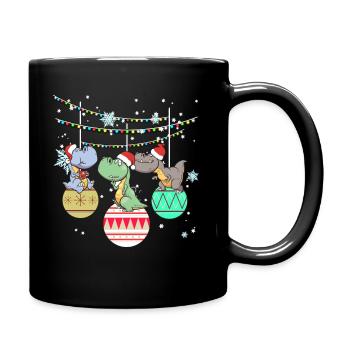 Dinosaure T-Rex Père Noël Cadeau - Mug uni - noir - Droite