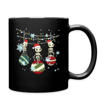 Skelett Skelette Schädel Weihnachten Geschenk - Tasse einfarbig - Schwarz - Rechts