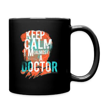 Lustiges Keep Calm Ich Bin Arzt Student Geschenk - Tasse einfarbig - Schwarz - Rechts