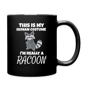 racoon - Full Colour Mug - black - Right
