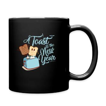 Toastbrot Silvester Neujahr Jahreswechsel Prost - Tasse einfarbig - Schwarz - Rechts