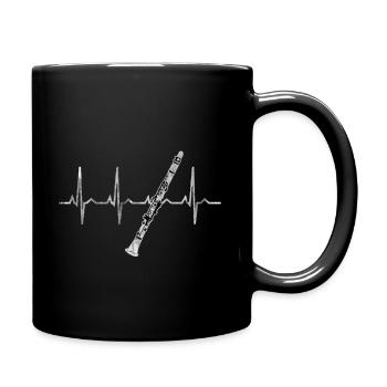 Klarinette Herzschlag - Tasse einfarbig - Schwarz - Rechts