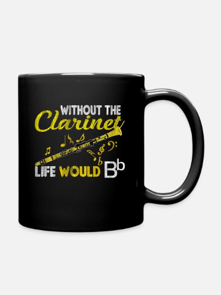 Clarinet clarinetist luck - Full Colour Mug - black