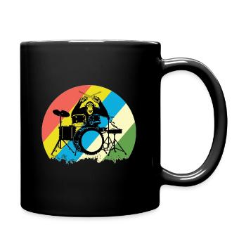 Singe à la batterie cadeau musique zoo - Mug uni - noir - Droite