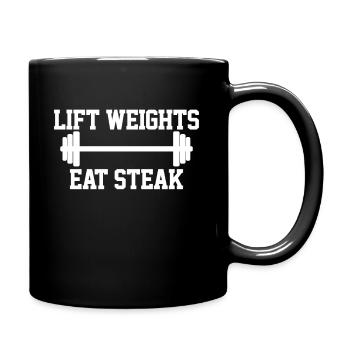 Haltérophilie protéine de steaks - Mug uni - noir - Droite
