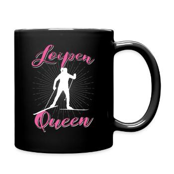 Witziges Langlauf Wintersport Loipe Ski Geschenk - Tasse einfarbig - Schwarz - Rechts