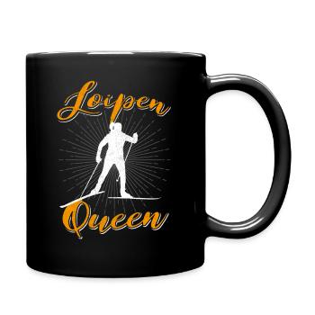 Witziges Langlauf Wintersport Loipe Ski Geschenk - Tasse einfarbig - Schwarz - Rechts