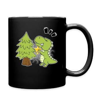 Christmas Tree Baby T-Rex Dinosaur Gift - Full Colour Mug - black - Right