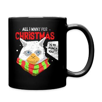 Cadeau de chat du père Noël de vacances de Noël - Mug uni - noir - Droite