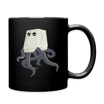 Octopus in Asian noodle box - Full Colour Mug - black - Right