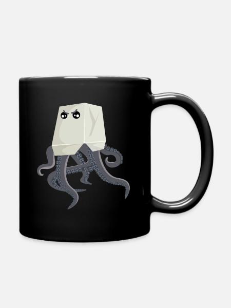 Pieuvre dans une boîte à nouilles asiatique - Mug uni - noir