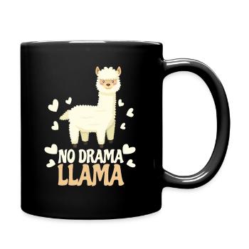 No Drama Lama Llama Geschenk - Tasse einfarbig - Schwarz - Rechts